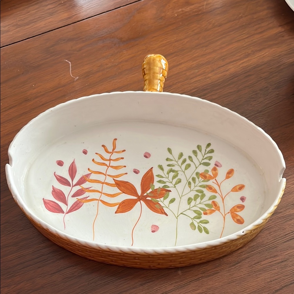 Vintage Ceramic Dish with Handle